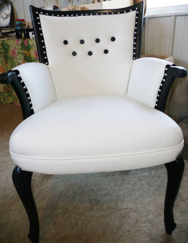 Re-Upholstered White Chair